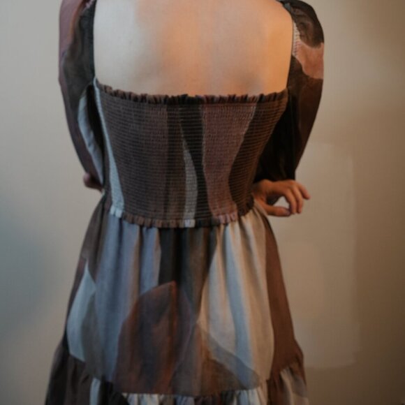 Wilfred Tempest Dress Long Sleeve in Multi Tone Earth Colours Sz Small Like New - Picture 3 of 3